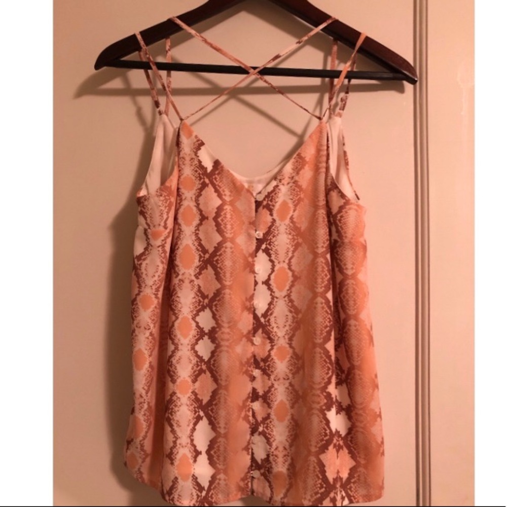 Pink snakeskin tank top